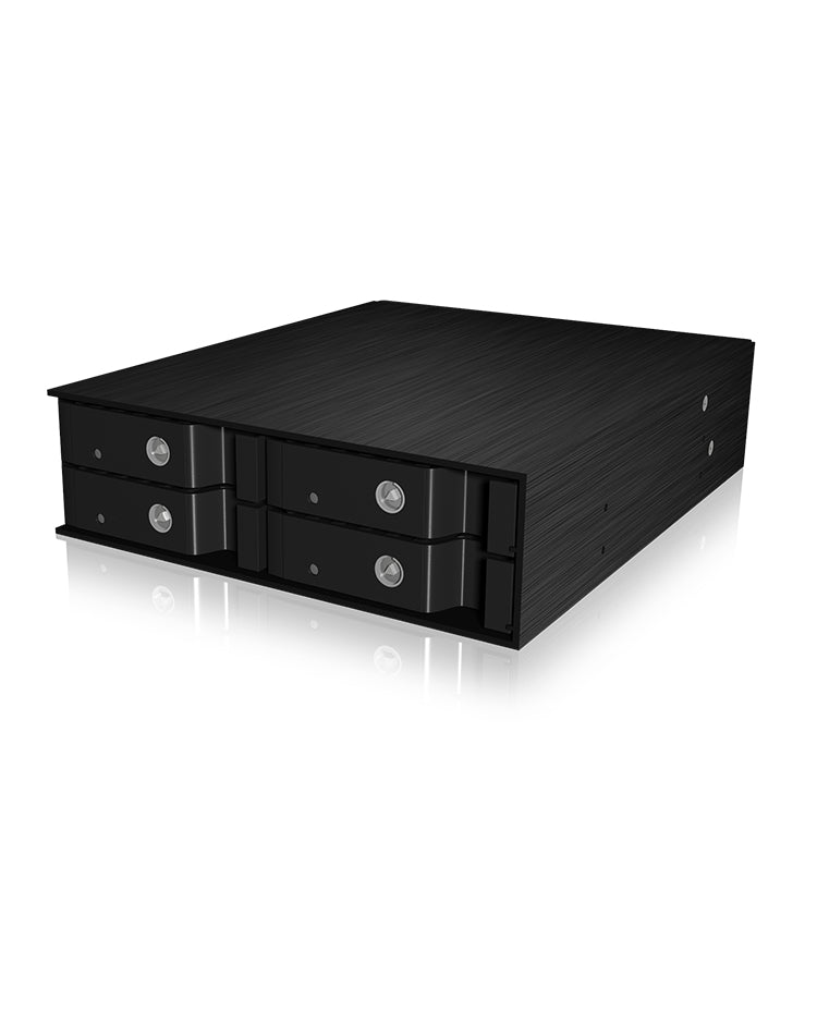 Backplane IcyBox 4x2,5" SATA/SAS HDD/SSD -> 5,25" Schacht sw ret