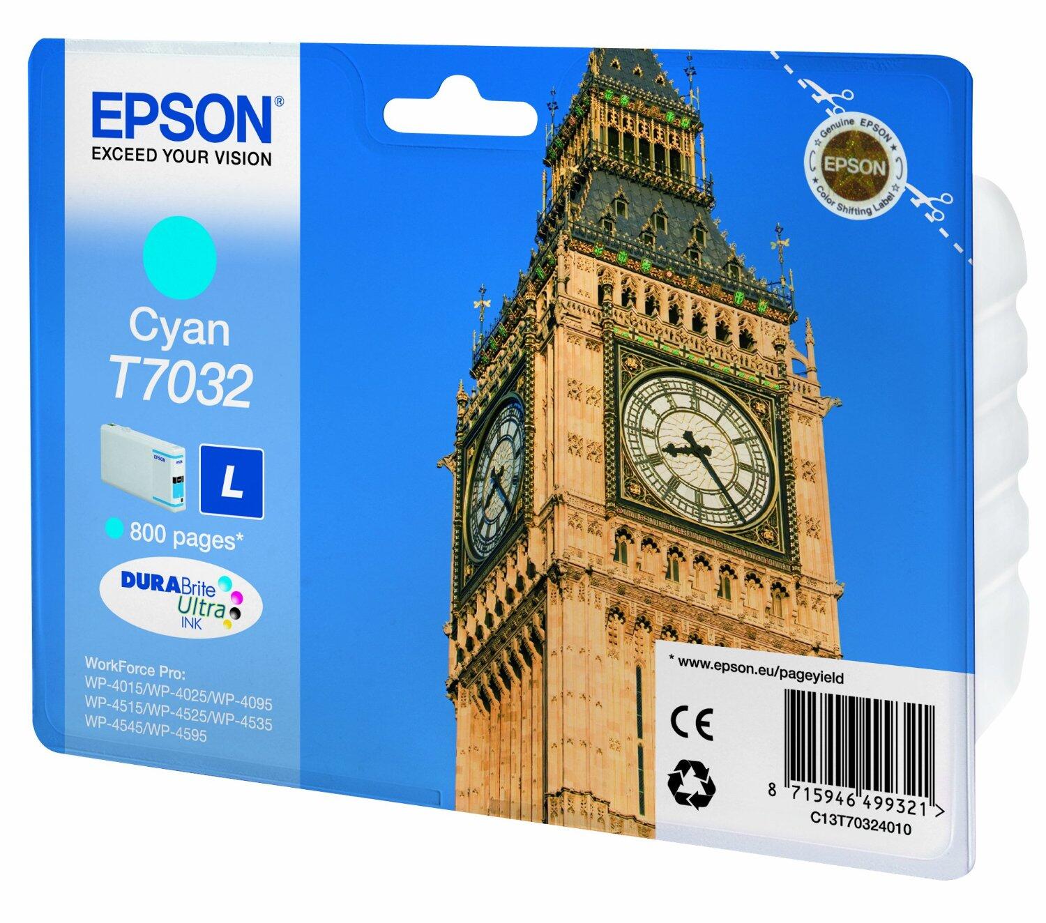 Epson Original T7032 Druckerpatrone - cyan (C13T70324010)