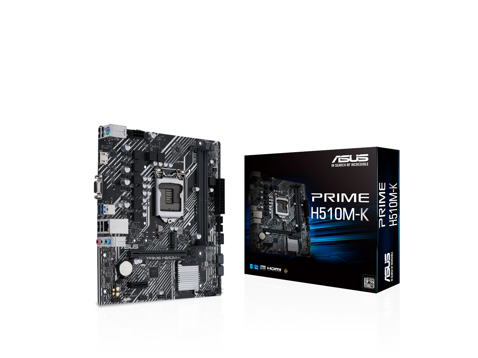 ASUS PRIME H510M-K Mainboard - Intel H510 - Intel LGA1200 socket - DDR4 RAM - Micro-ATX