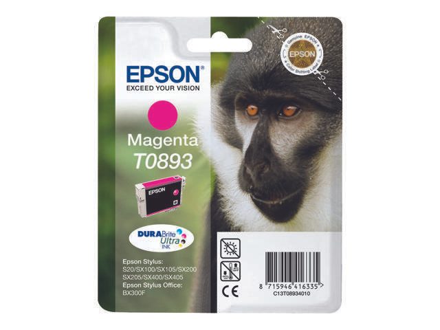 Epson Original T0893 Druckerpatrone magenta 155 Seiten 4ml (C13T08934011)