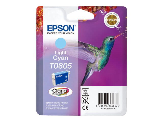 Epson Original T0805 Kolibri Druckerpatrone cyan hell 350 Seiten 7ml (C13T08054011)