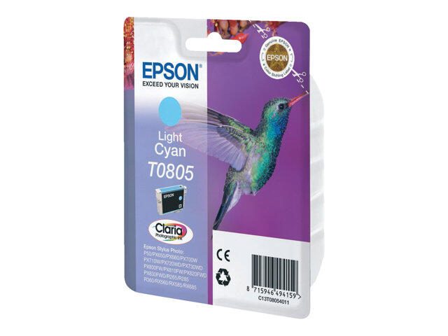 Epson Original T0805 Kolibri Druckerpatrone cyan hell 350 Seiten 7ml (C13T08054011)