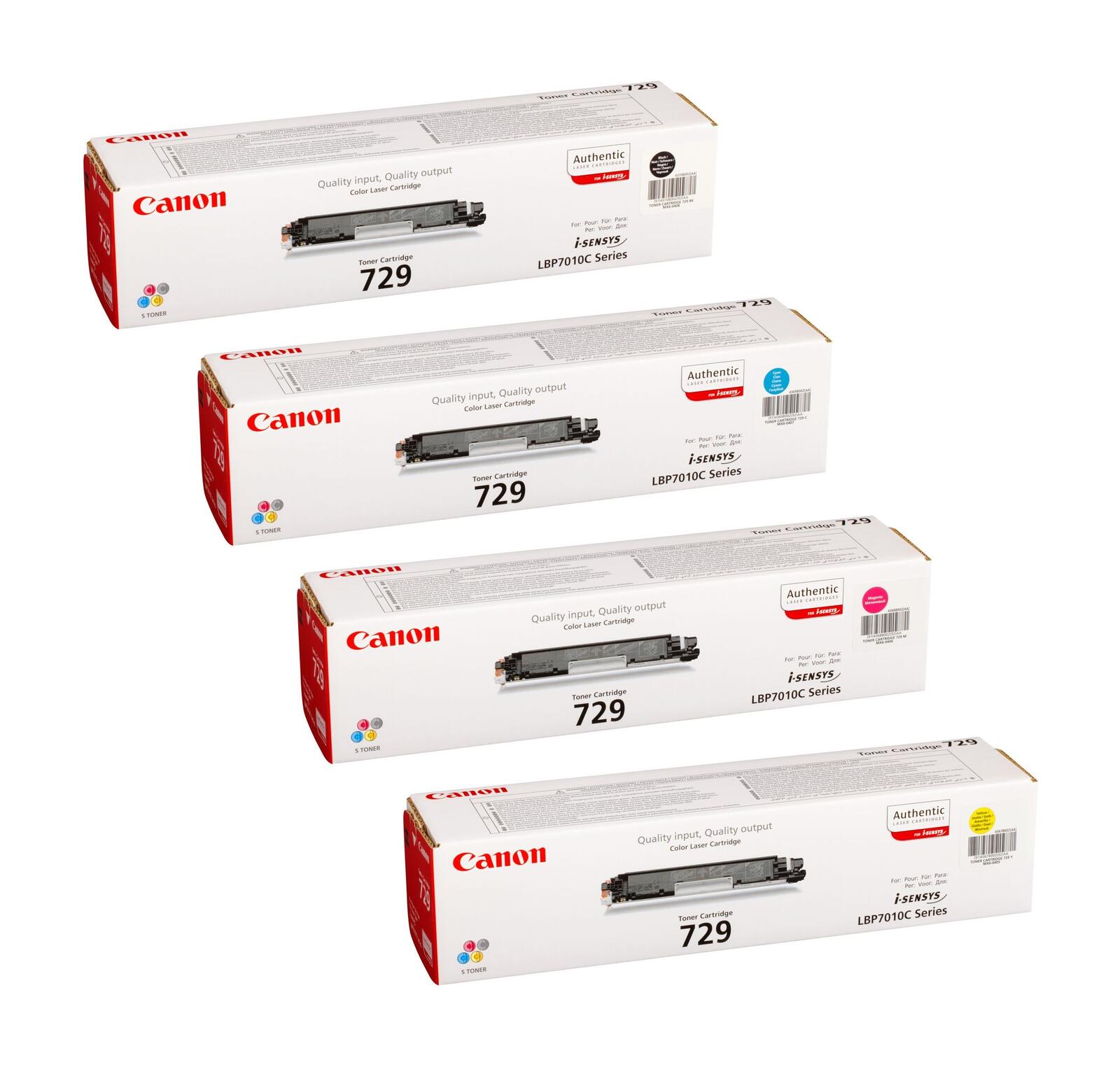 Canon Original Toner 729 4er-Set schwarz, cyan, magenta, gelb (OP4370B002)