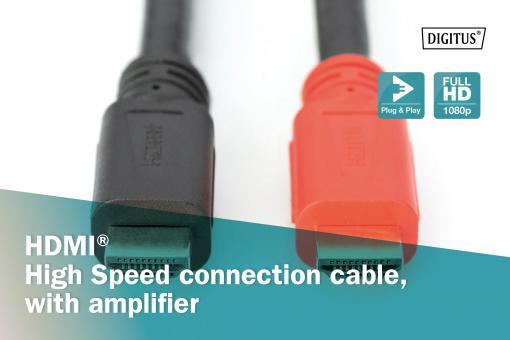 DIGITUS HDMI-Anschlusskabel High Speed mit Verstärker 20m