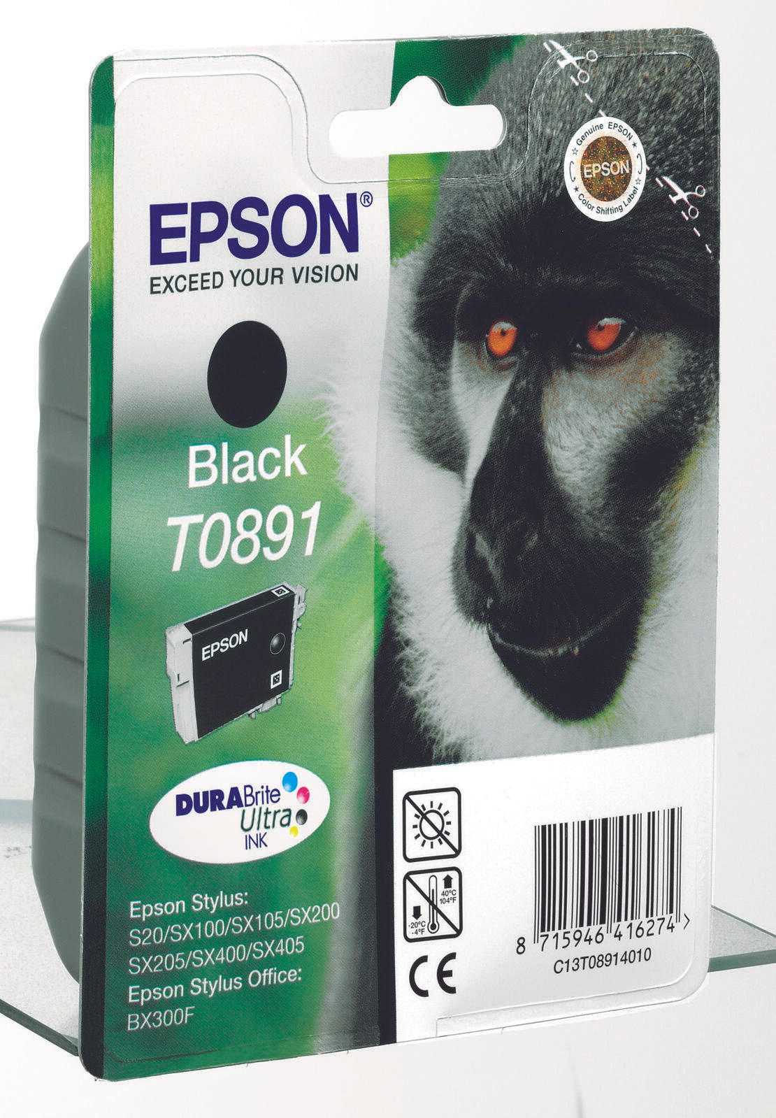 Epson Original T0891 Druckerpatrone schwarz Blister 170 Seiten 6ml (C13T08914011)