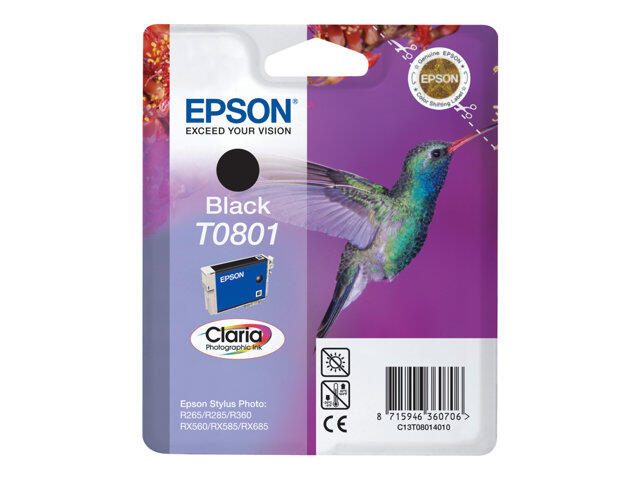 Epson Original T0801 Kolibri Druckerpatrone schwarz Blister 330 Seiten 7ml (C13T08014011)