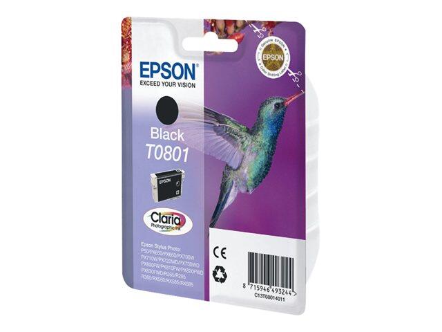 Epson Original T0801 Kolibri Druckerpatrone schwarz Blister 330 Seiten 7ml (C13T08014011)