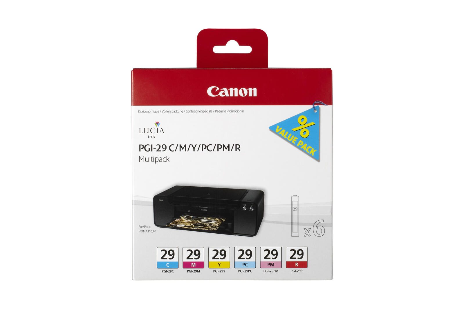 Canon Original PGI-29 Druckerpatronen 6er-Multipack - C/M/PC/PM/Y/R