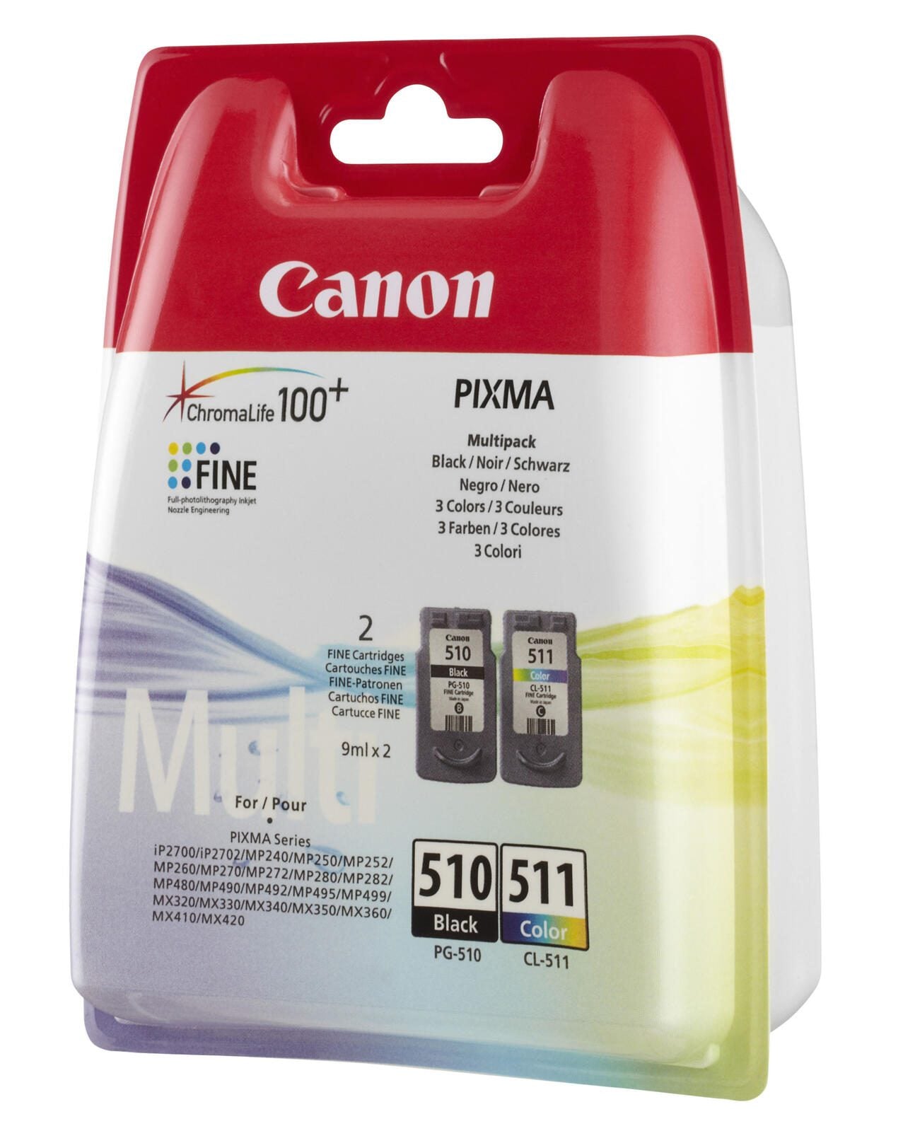 Canon Original PG-510/CL-511 Druckerpatronen 2er-Pack - BK/C/M/Y