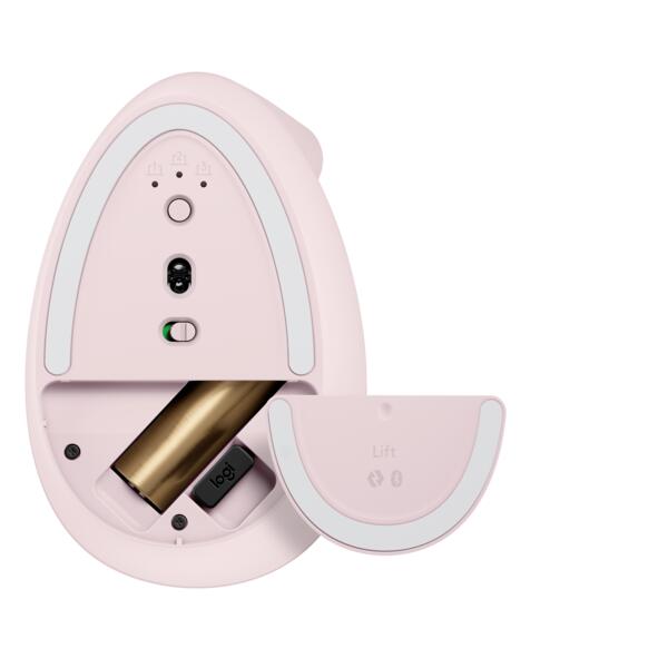 Logitech Lift ergonomische vertikale Maus für Rechtshänder (kabellos, pink)