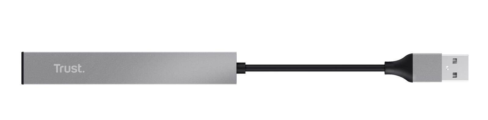 Trust Halyx Mini-USB-Hub aus Aluminium mit 4 Anschlüssen - Silber