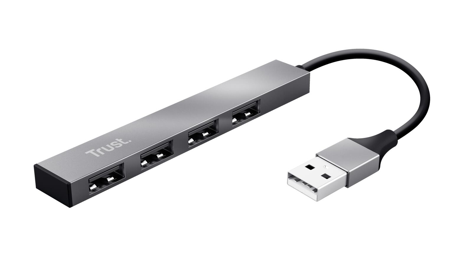 Trust Halyx Mini-USB-Hub aus Aluminium mit 4 Anschlüssen - Silber