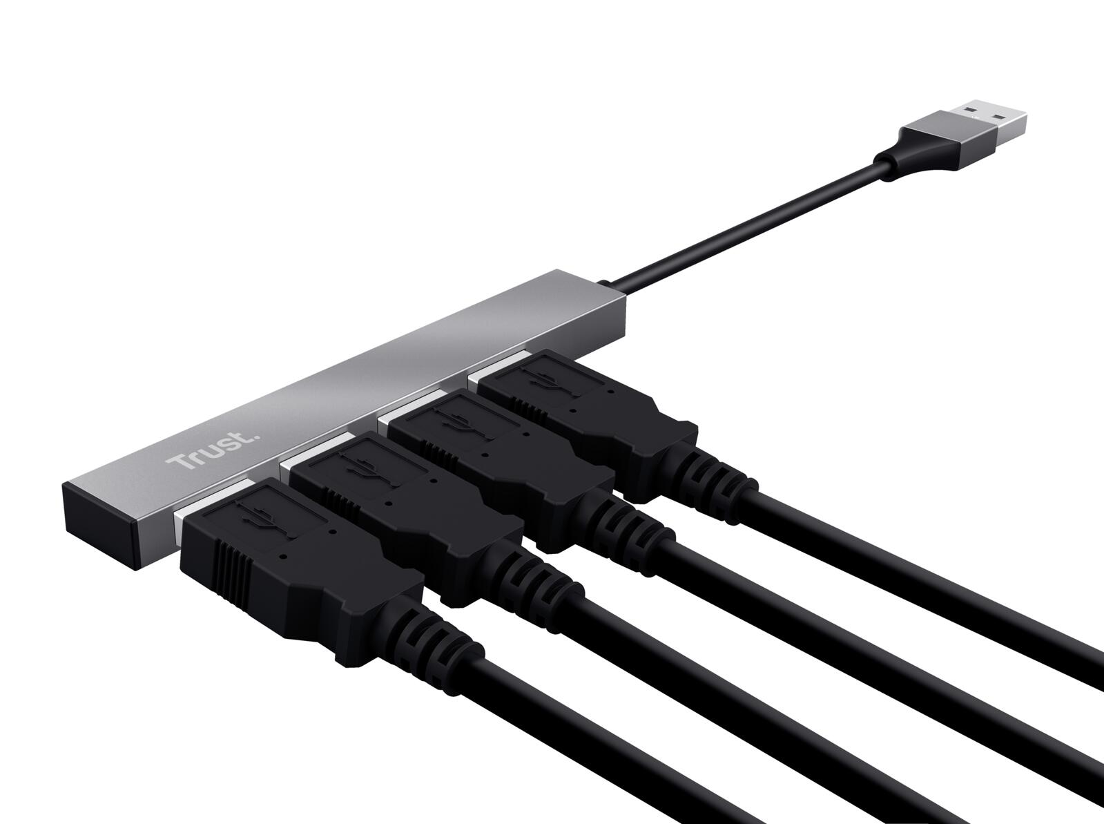 Trust Halyx Mini-USB-Hub aus Aluminium mit 4 Anschlüssen - Silber