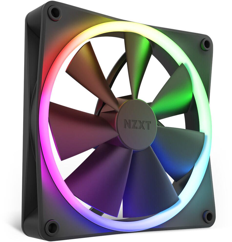 NZXT F140 RGB - Gehäuselüfter, Matt Schwarz (140mm, 18xLED)