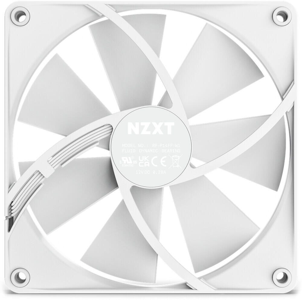 NZXT F140P - Gehäuselüfter, Matt Weiß