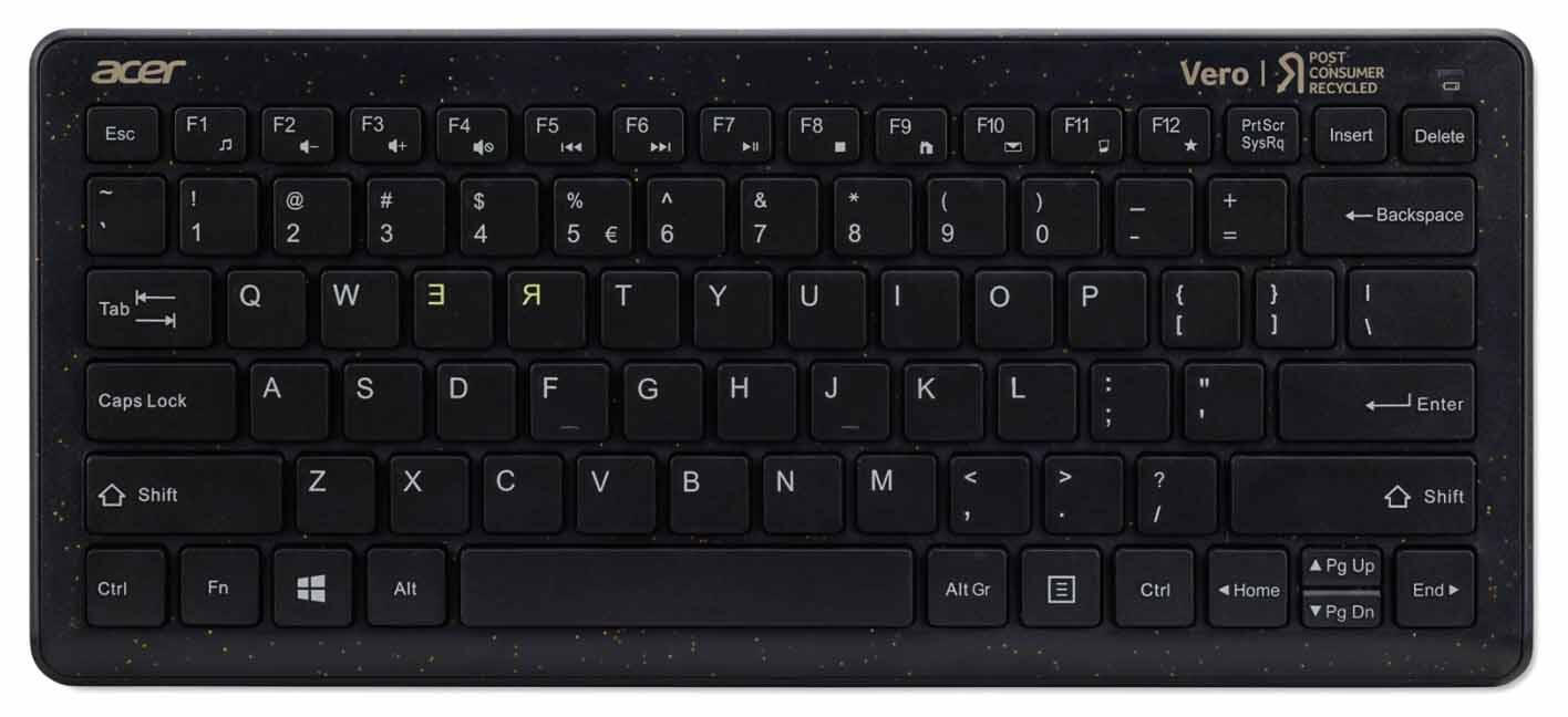 Acer Vero Combo Set AAK125 antimikrobielle drahtlose Tastatur und Macaron Maus schwarz