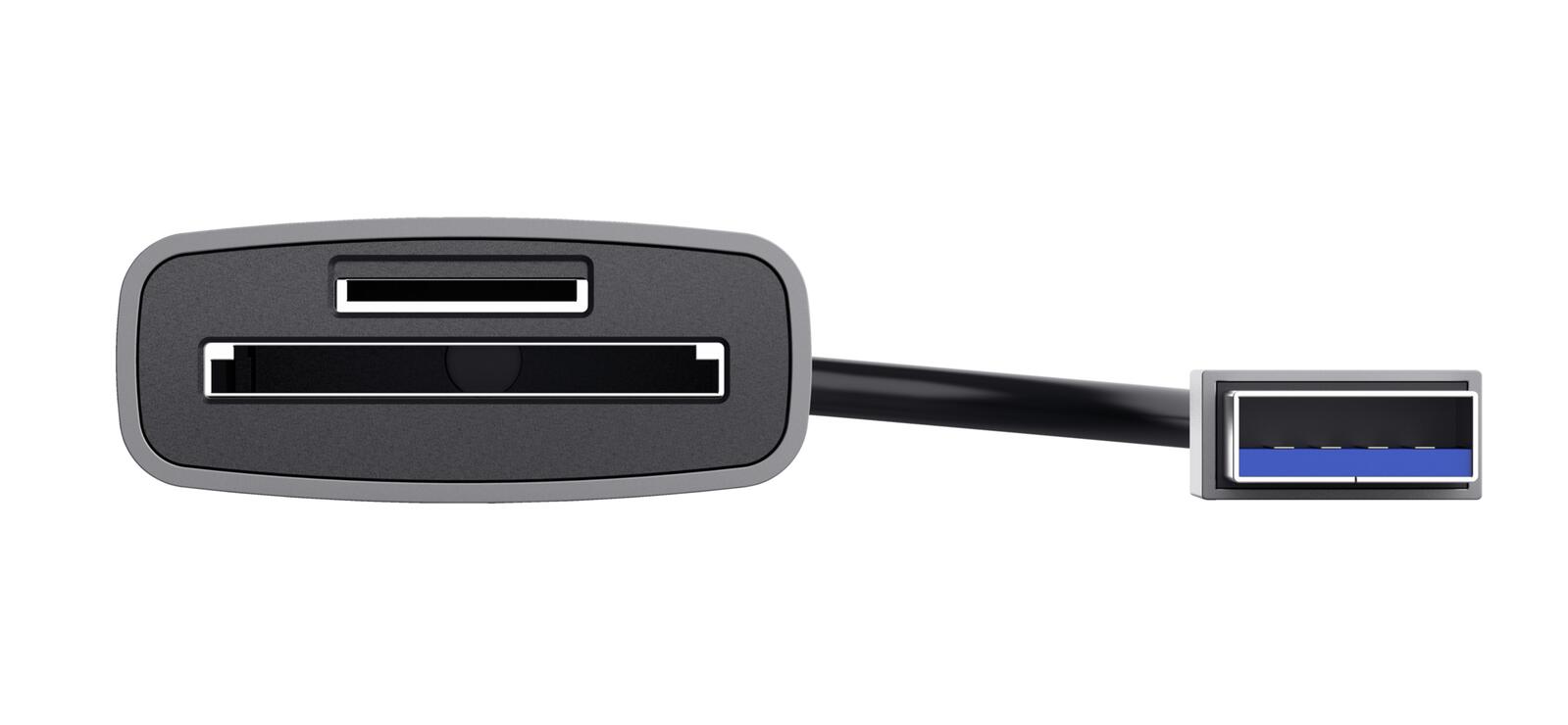 Trust Dalyx Schnelles USB-Kartenlesegerät aus Aluminium - Silber