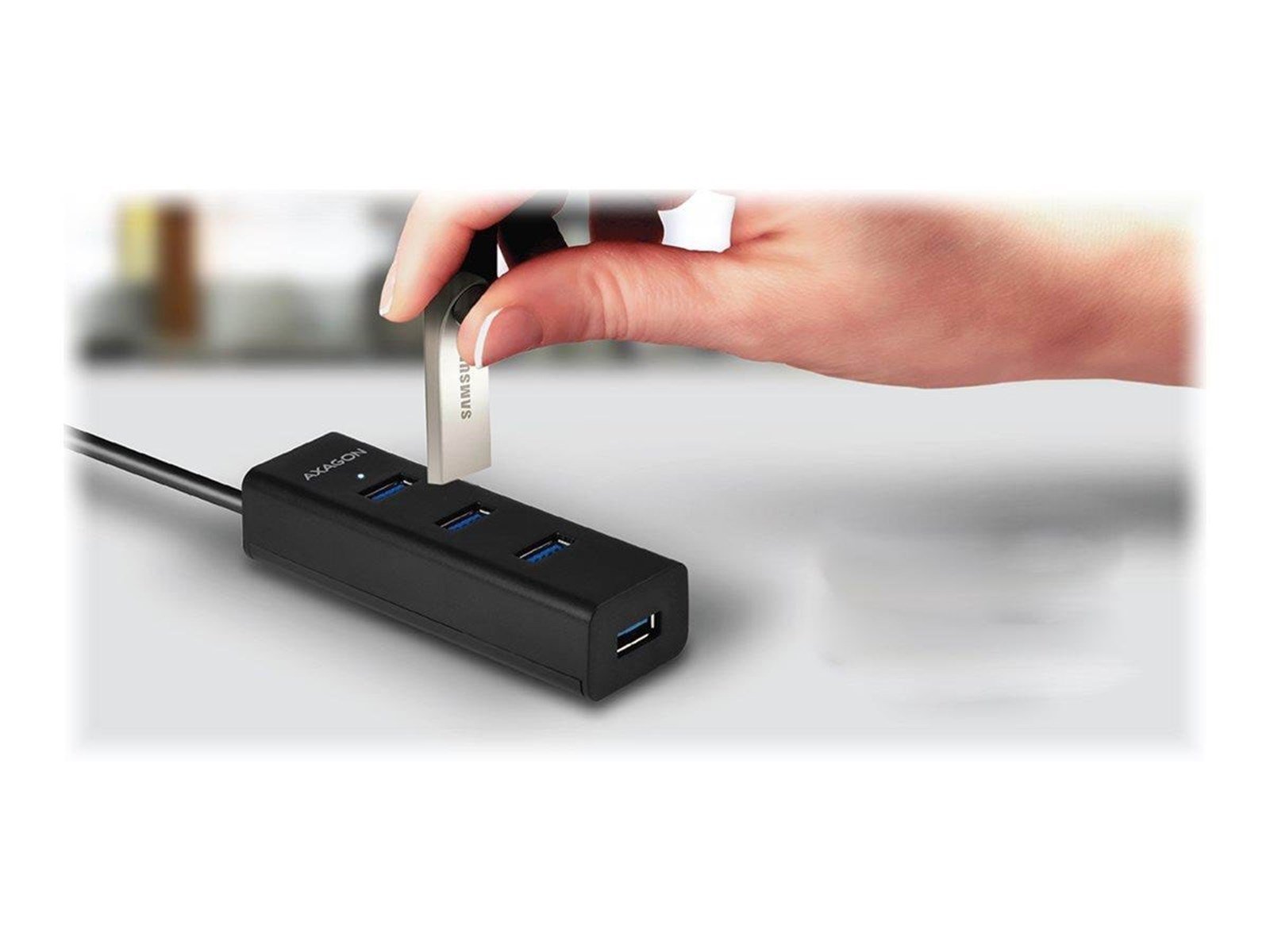 AXAGON HUE-S2BP - hub - 4 ports USB-Hubs - USB 3.2 - 4 - Schwarz