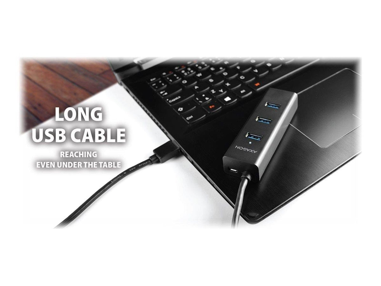 AXAGON HUE-S2BP - hub - 4 ports USB-Hubs - USB 3.2 - 4 - Schwarz