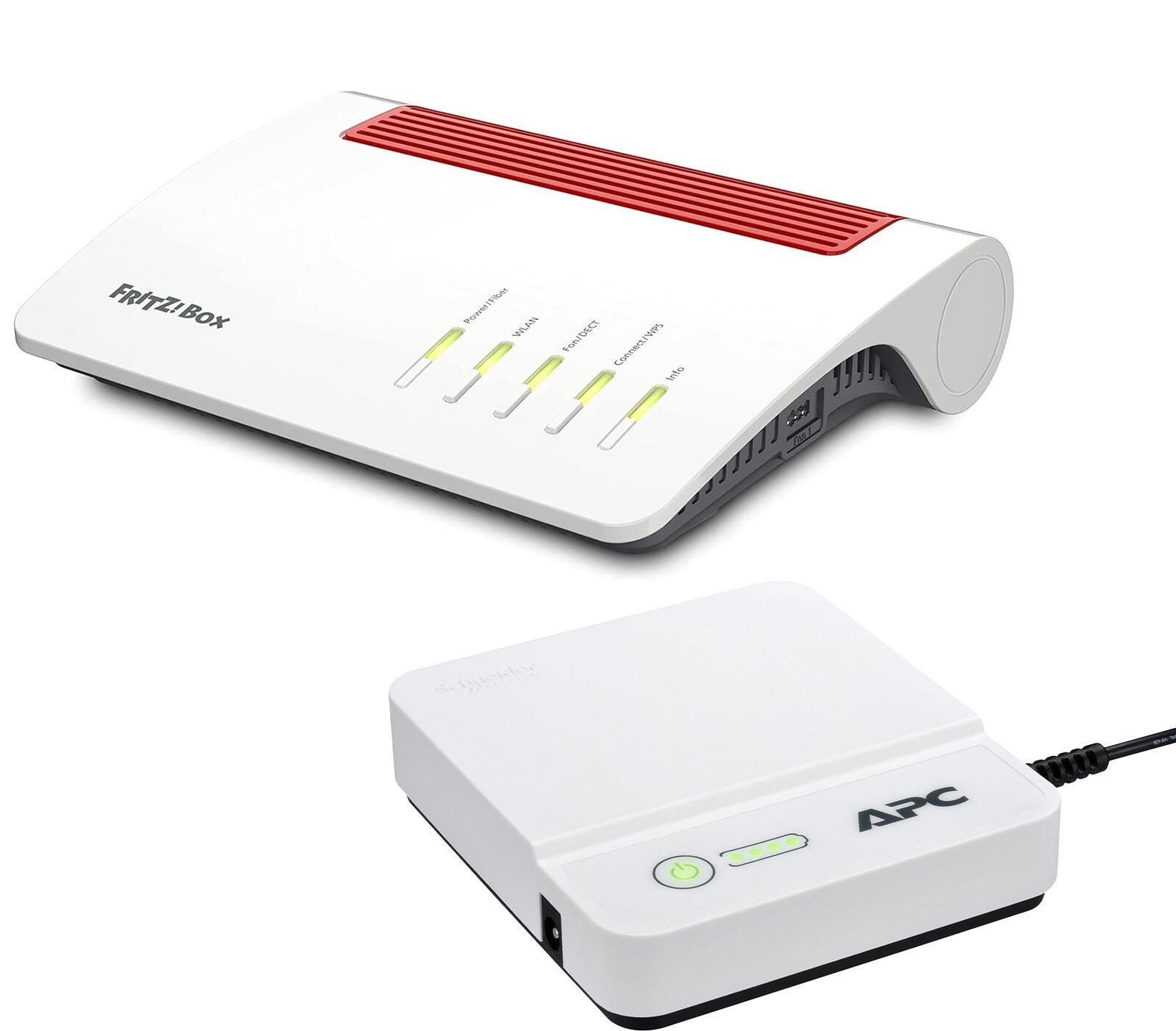 AVM FRITZ Box 5590 Fiber + APC CP12036LI Back UPS Connect