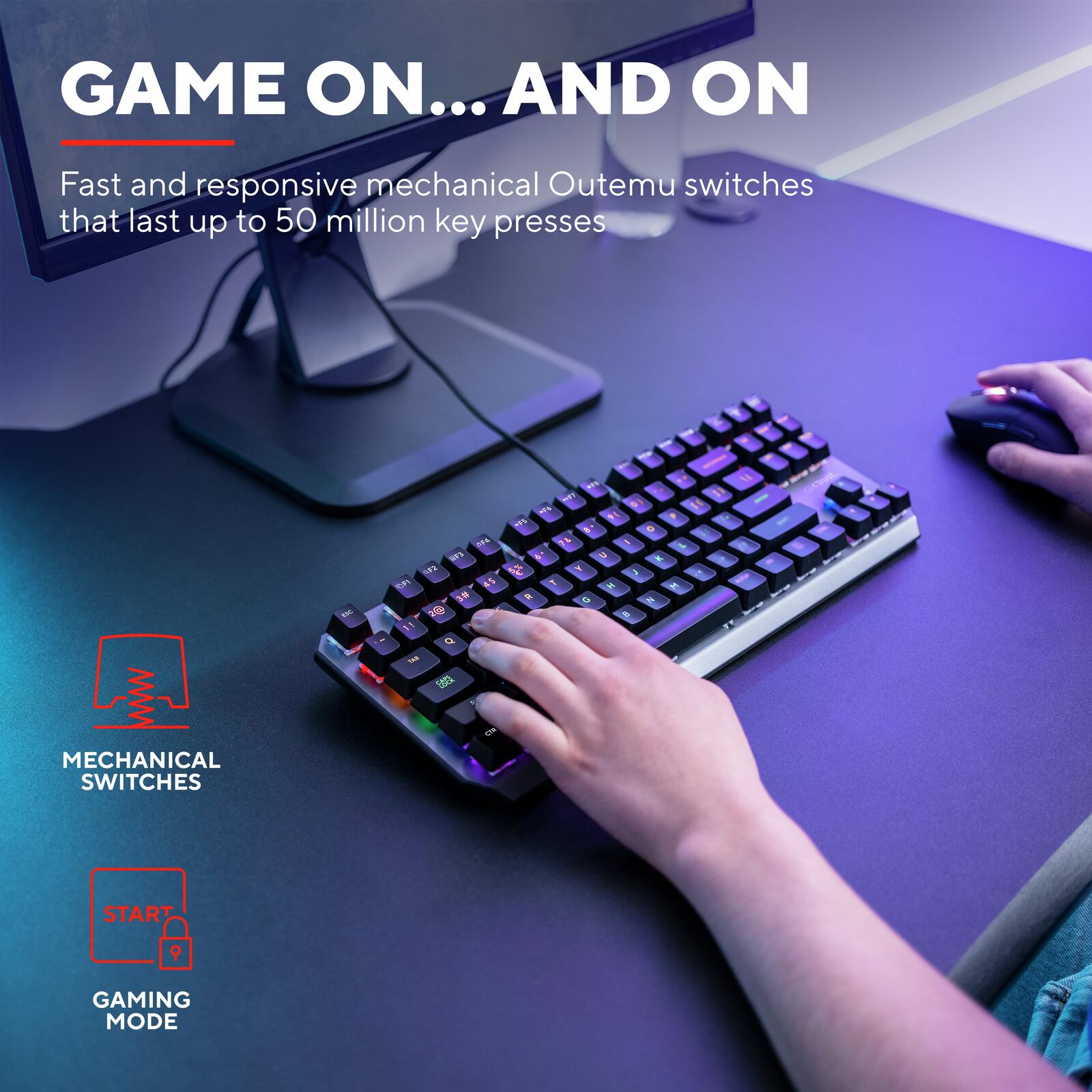 Trust Gaming GXT 834 Callaz Mechanische TKL-Tastatur, DE Layout