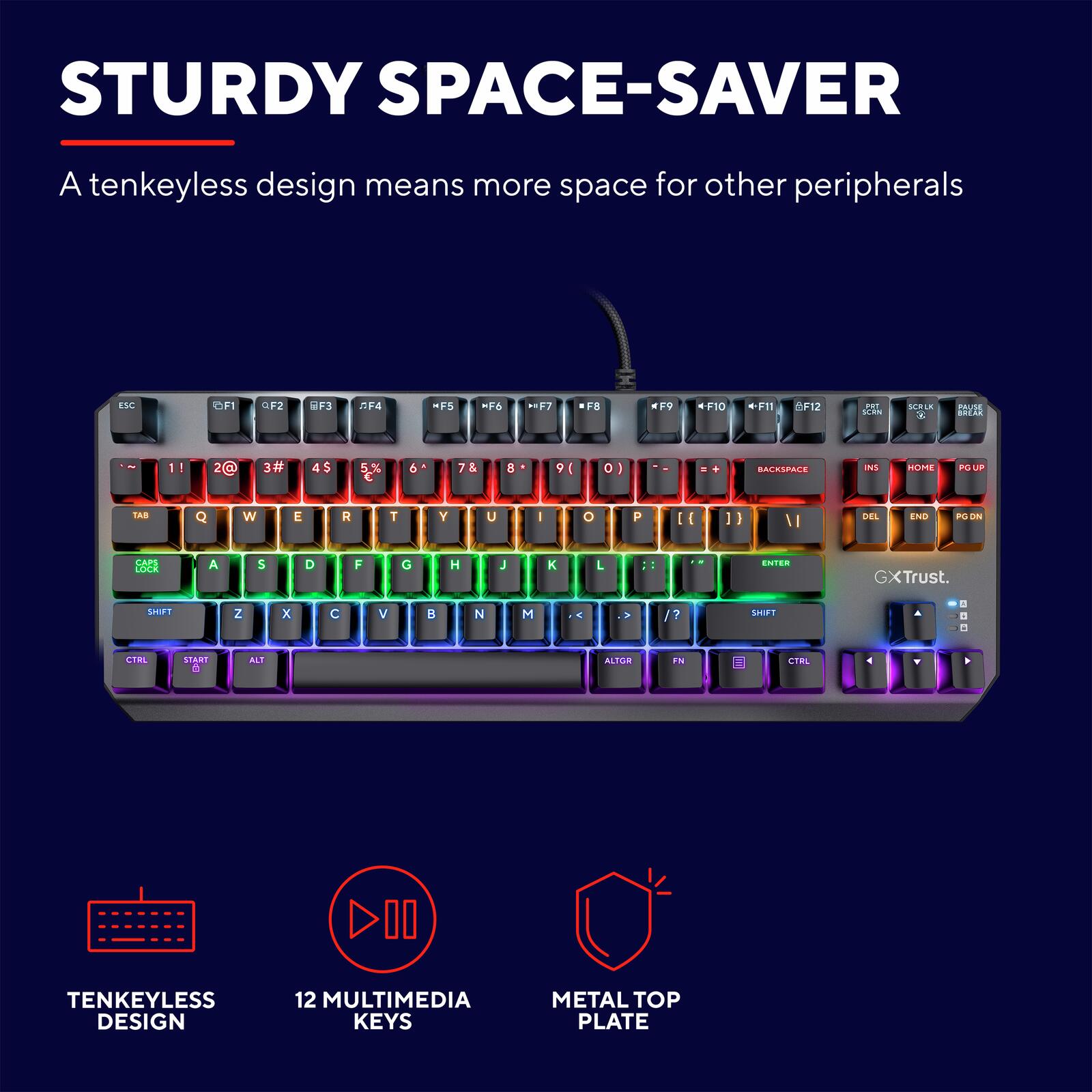 Trust Gaming GXT 834 Callaz Mechanische TKL-Tastatur, DE Layout