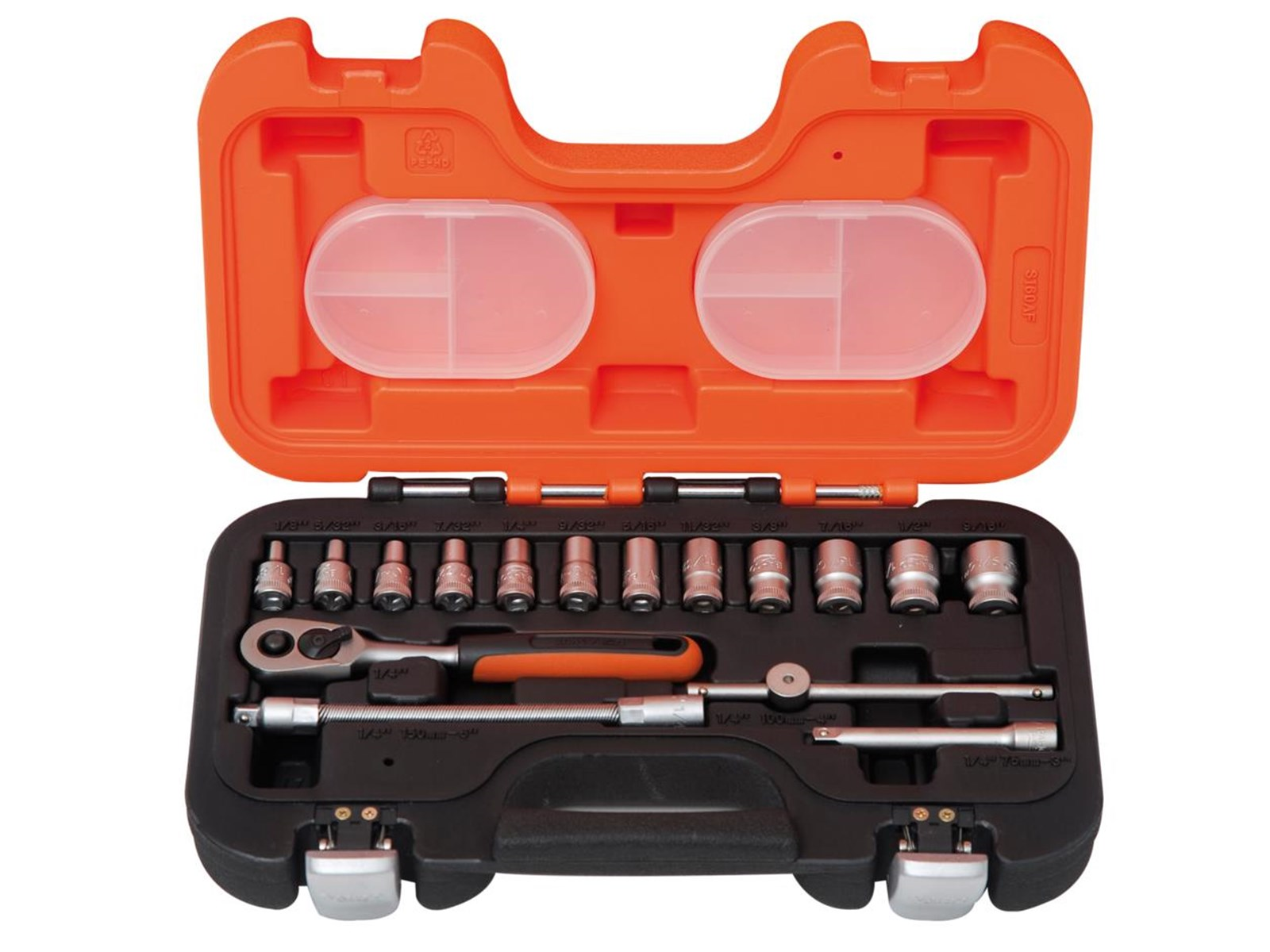 BAHCO 1/4 socket set 16 pcs inch 1/8-9/16