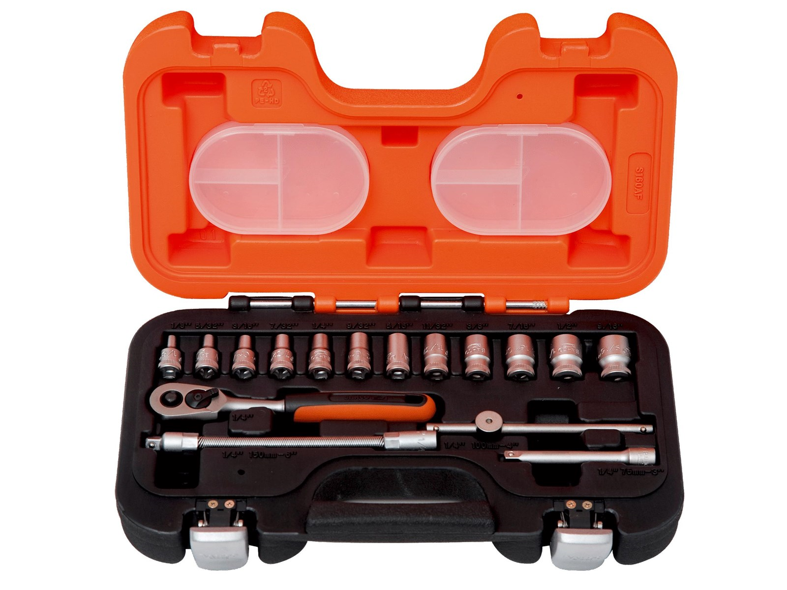 BAHCO 1/4 socket set 16 pcs inch 1/8-9/16