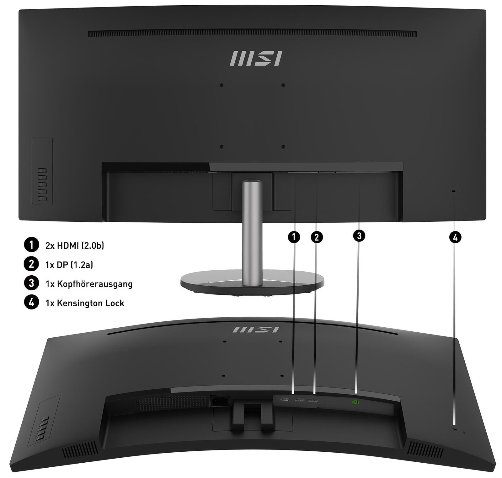 MSI PRO MP341CQDE Curved Monitor 86,36 cm (34 Zoll)