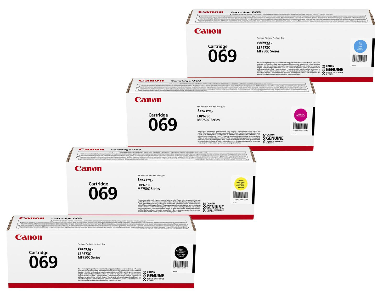 Canon Original 069 Toner - 4er Multipack cyan, magenta, gelb, schwarz