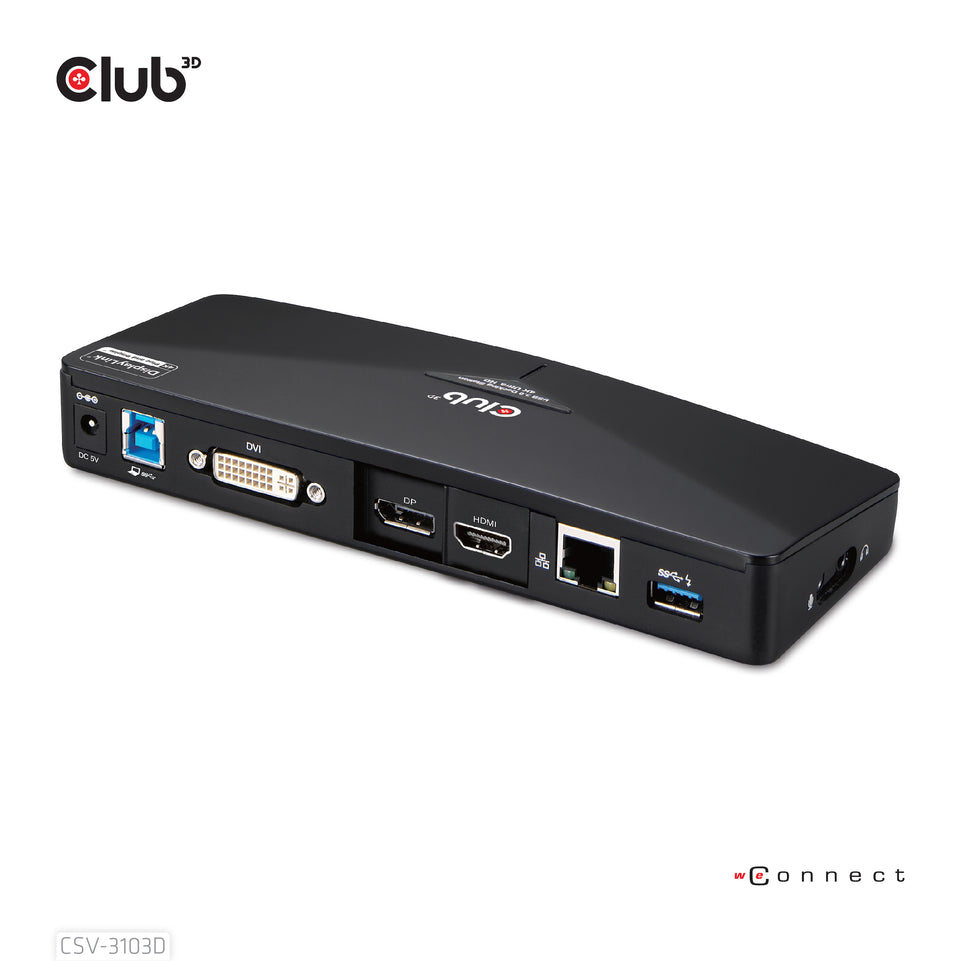 Club3D 4K Dockingstation USB3 ->3xUSB3/HDMI/DP/DVI/ black retail