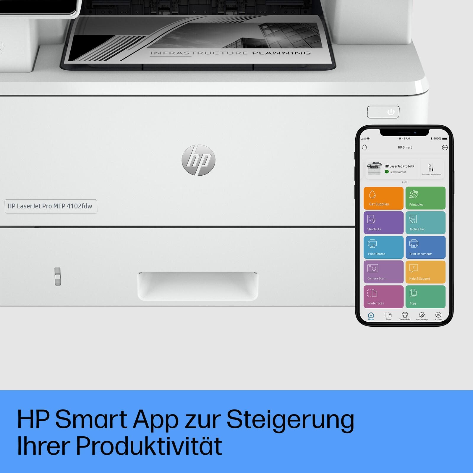 B-WARE HP LaserJet Pro MFP 4102fdw Laser-Multifunktionsgerät s/w