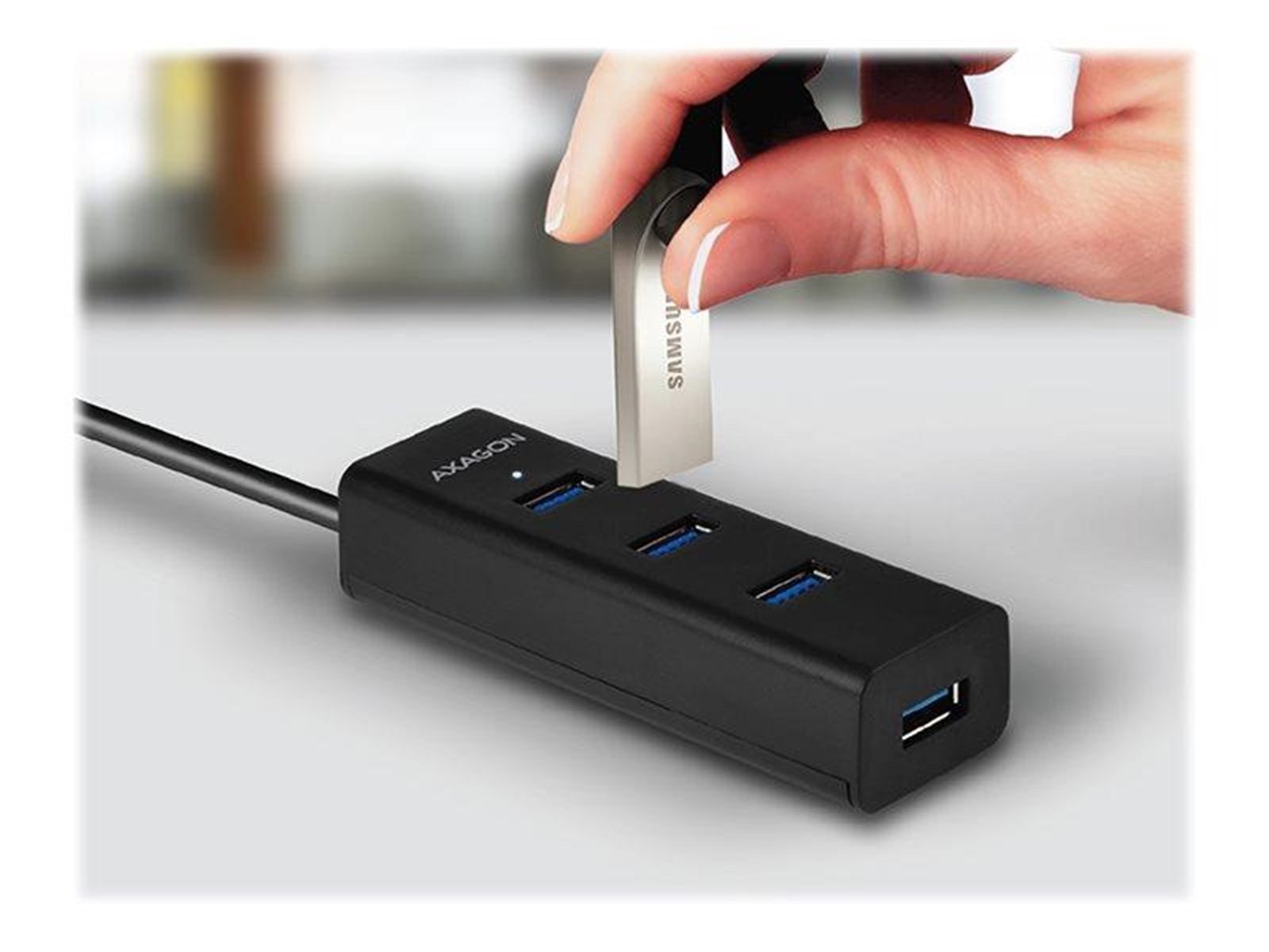 AXAGON HUE-S2C - hub - 4 ports USB-Hubs - USB 3.2 - 4 - Schwarz