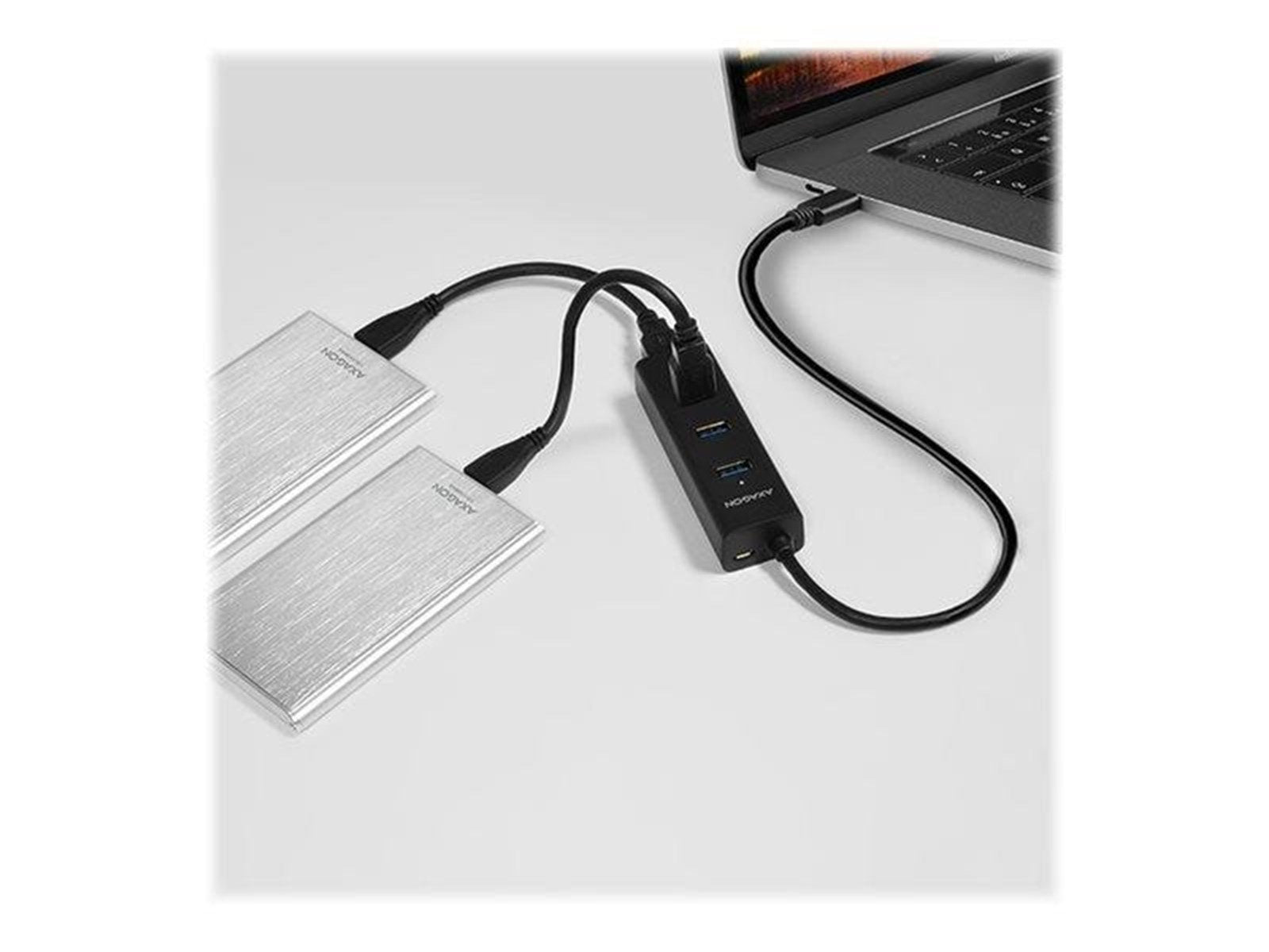 AXAGON HUE-S2C - hub - 4 ports USB-Hubs - USB 3.2 - 4 - Schwarz