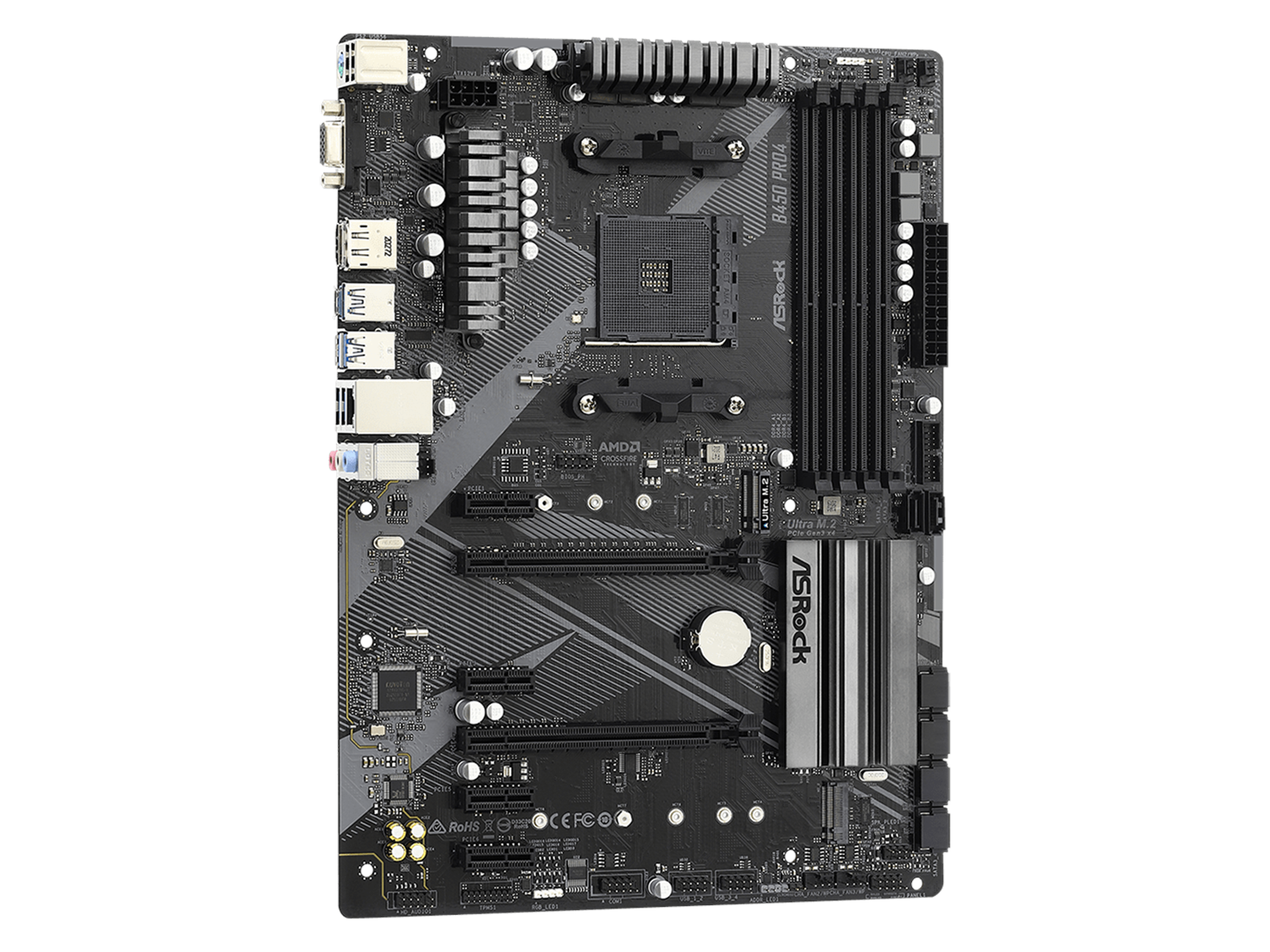 ASRock B450 Pro4 R2.0 Mainboard - AMD B450 - AMD AM4 socket - DDR4 RAM - ATX