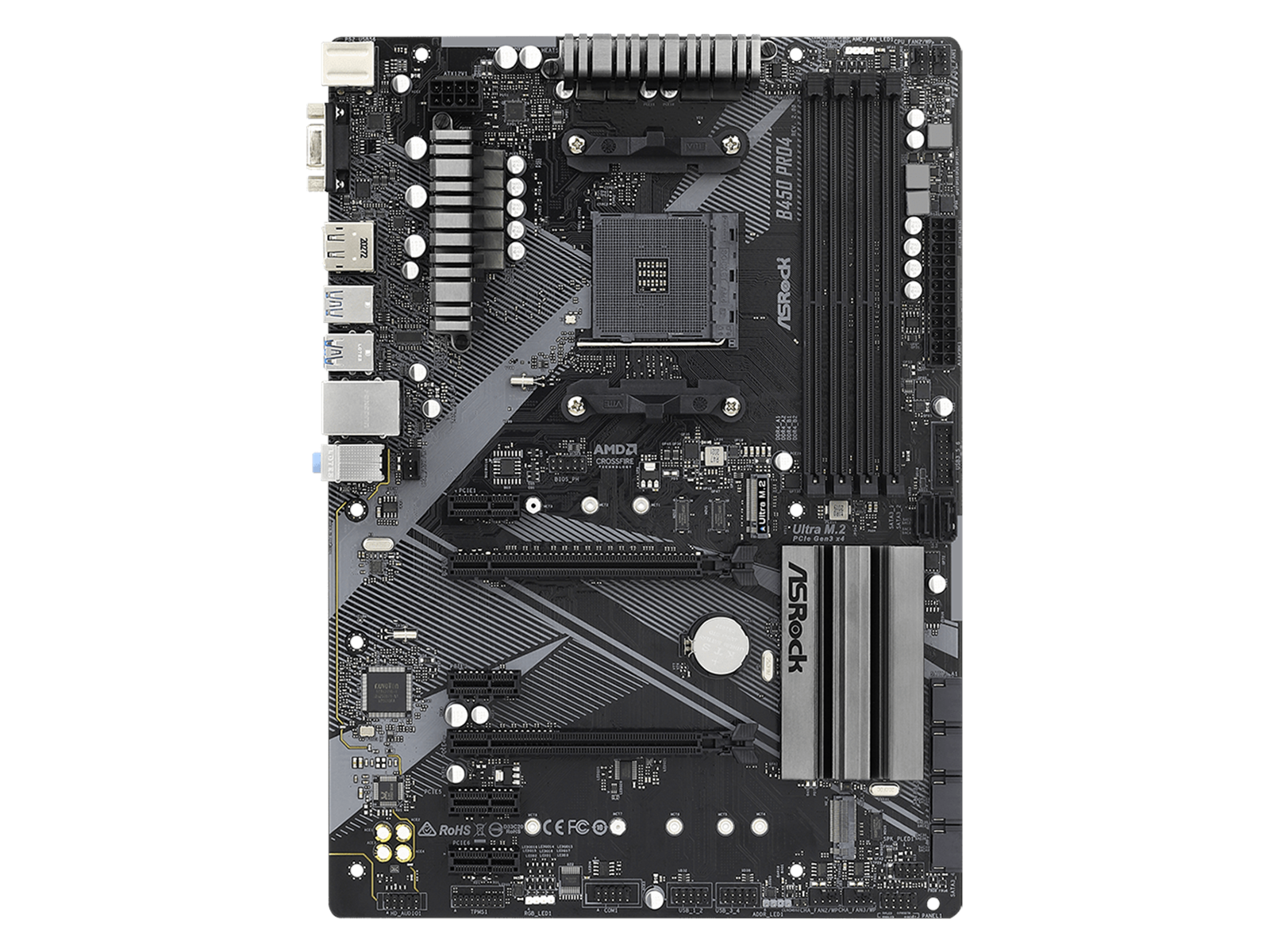 ASRock B450 Pro4 R2.0 Mainboard - AMD B450 - AMD AM4 socket - DDR4 RAM - ATX