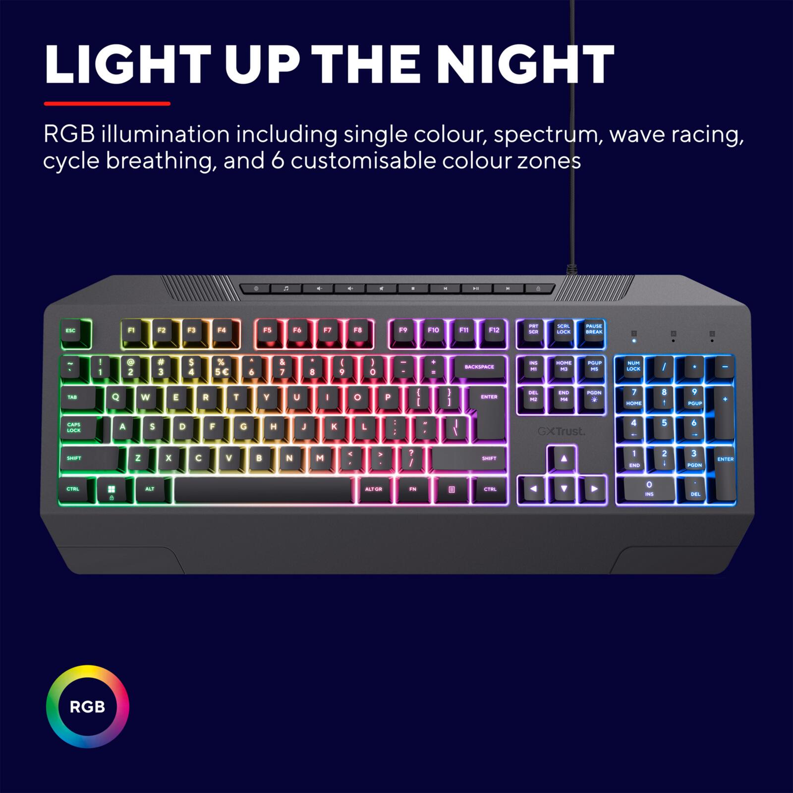 Trust GXT 836 Evocx Gaming-Tastatur, DE Layout
