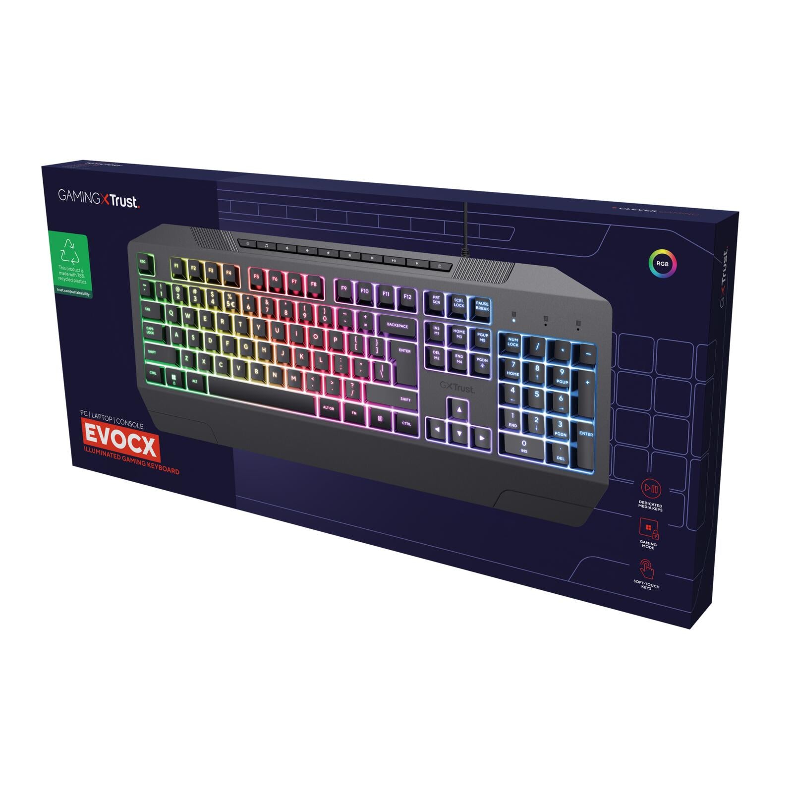 Trust GXT 836 Evocx Gaming-Tastatur, DE Layout