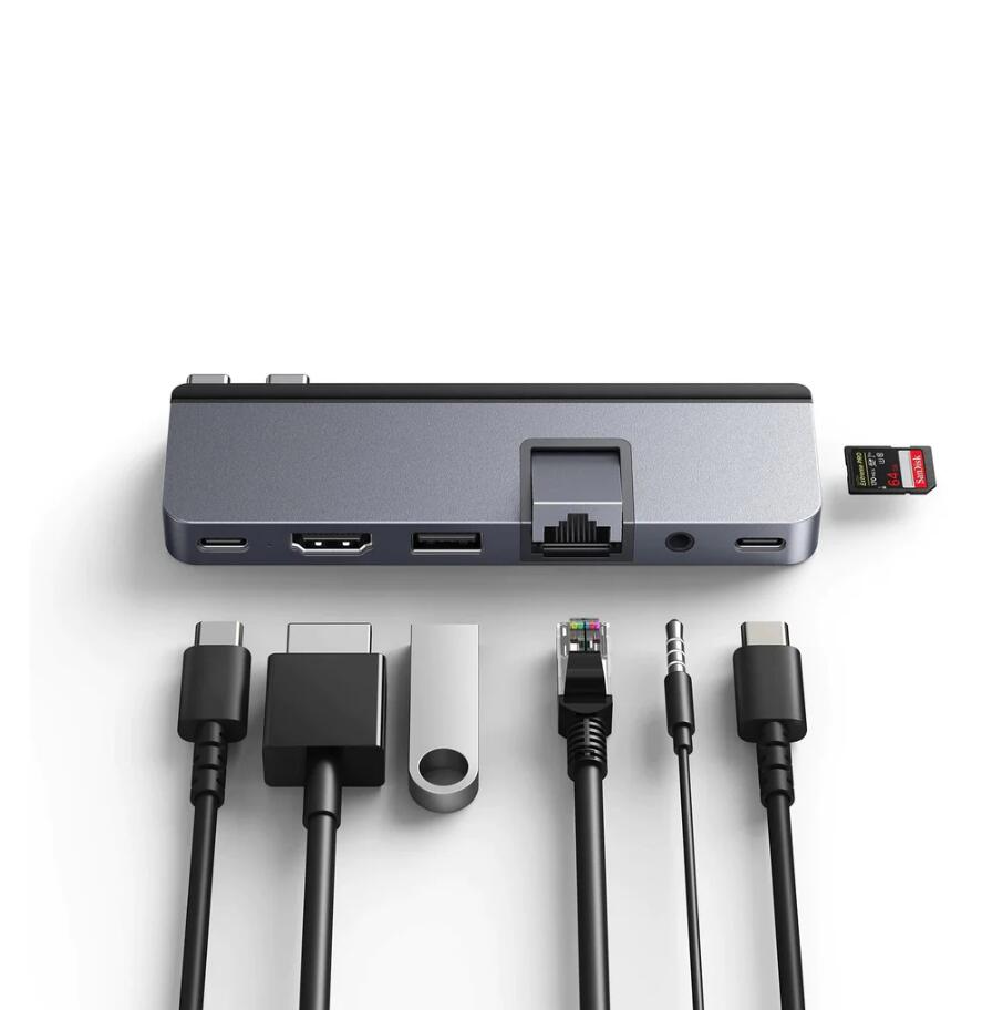 HyperDrive DUO PRO 7-in-2 USB-C Hub - Grau