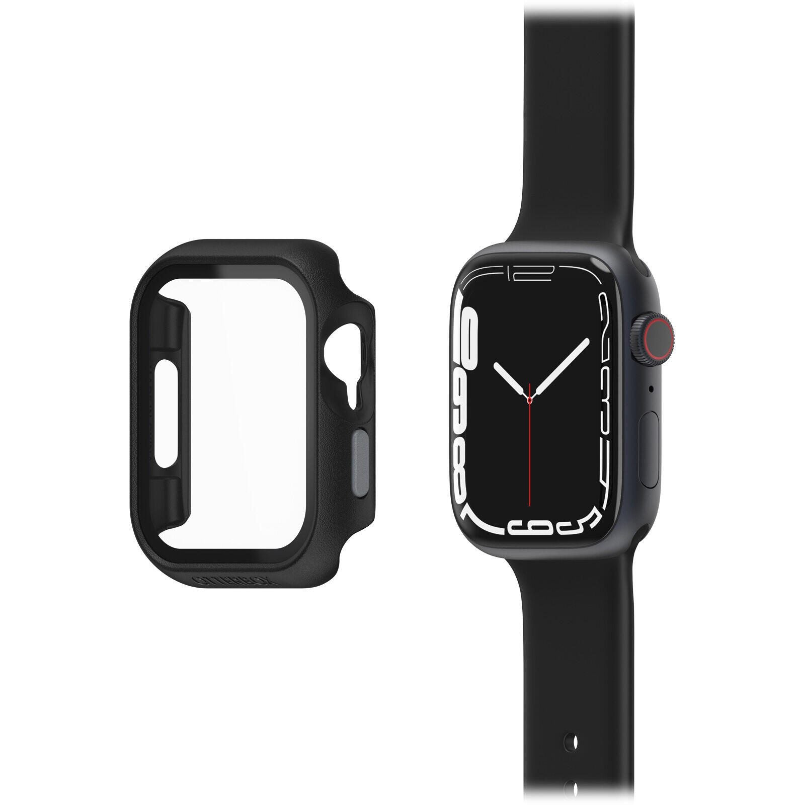 OtterBox Eclipse Case mit Displayschutz für die Apple Watch 7-9, 41mm - Pavement (Schwarz)