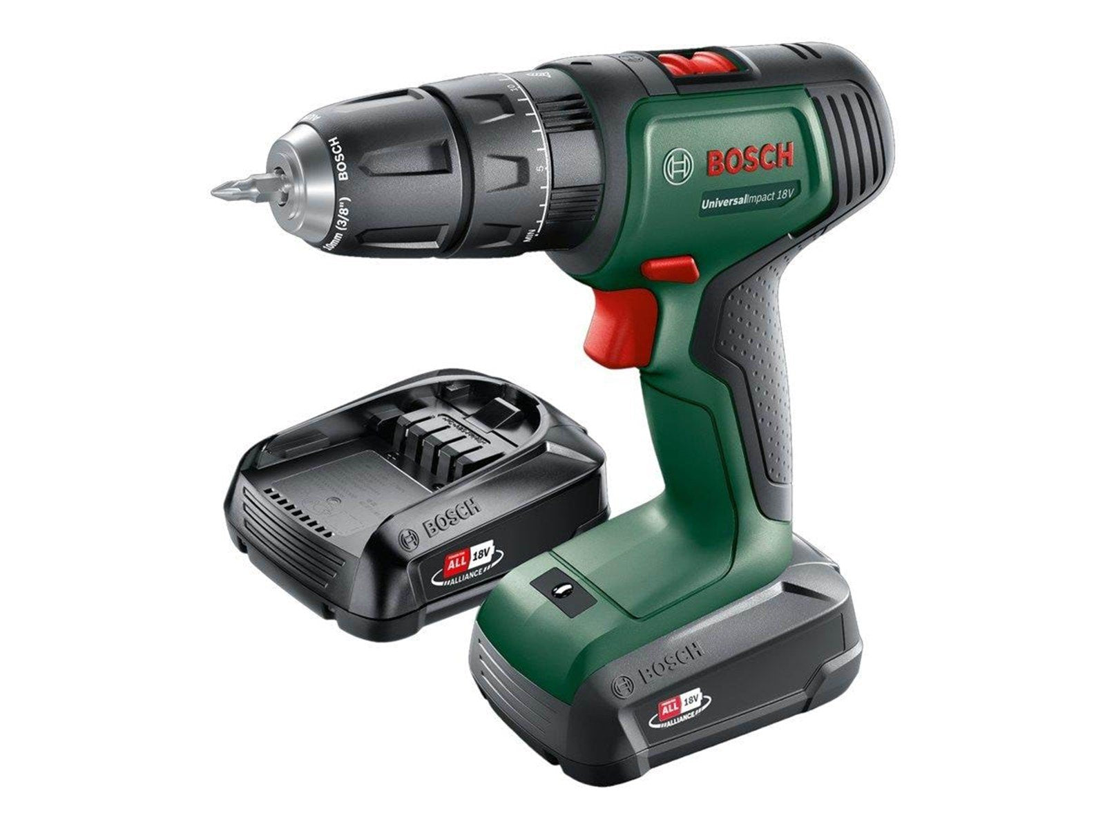 Bosch AKKUSLAGBOREMASKINE UNI IMPACT 18V 2X1.5
