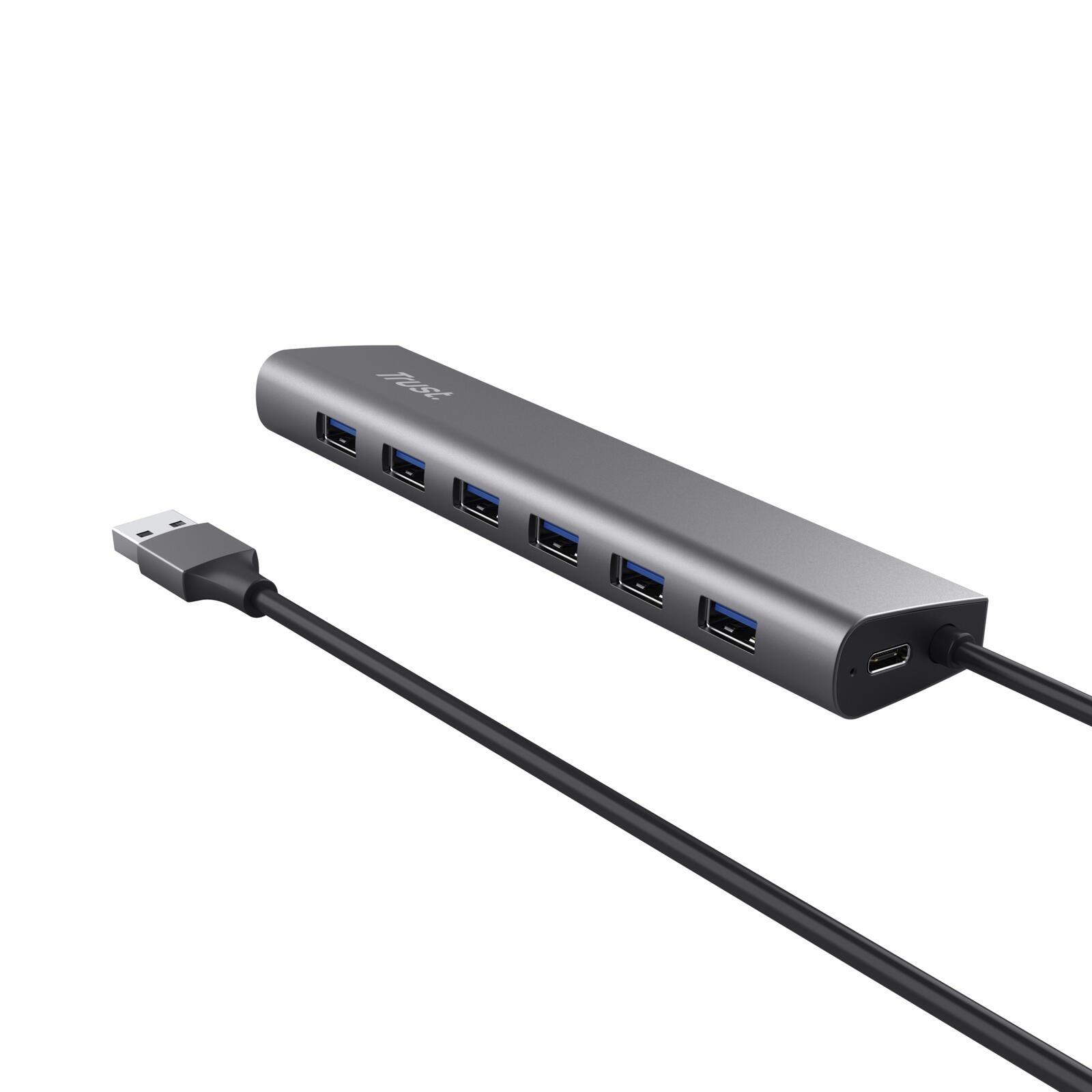 Trust Halyx USB 3.2 Gen1-Hub mit 7 Anschlüssen - Grau