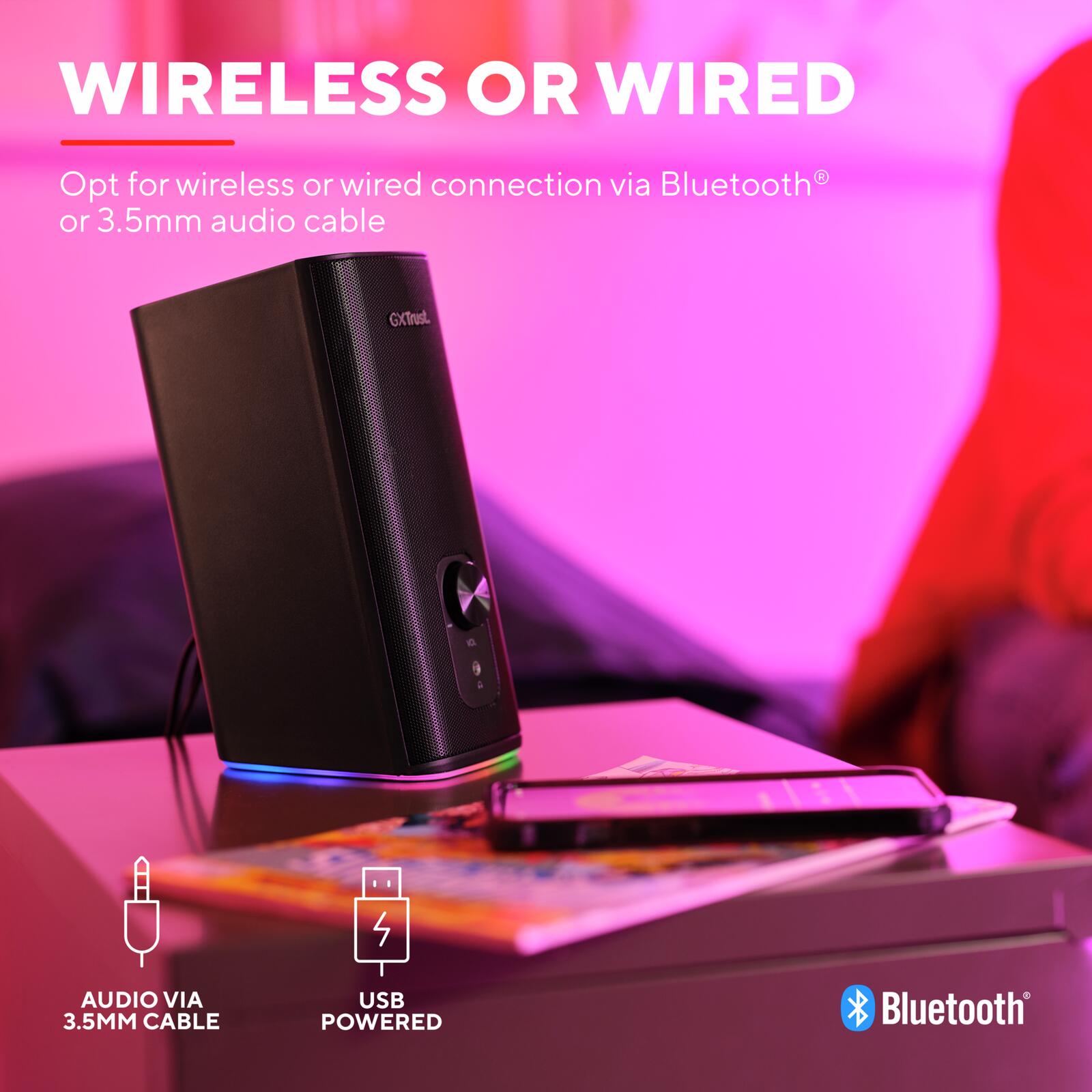 Trust Gaming GXT 612 Cetic Bluetooth® Gaming-Lautsprecherset - Schwarz