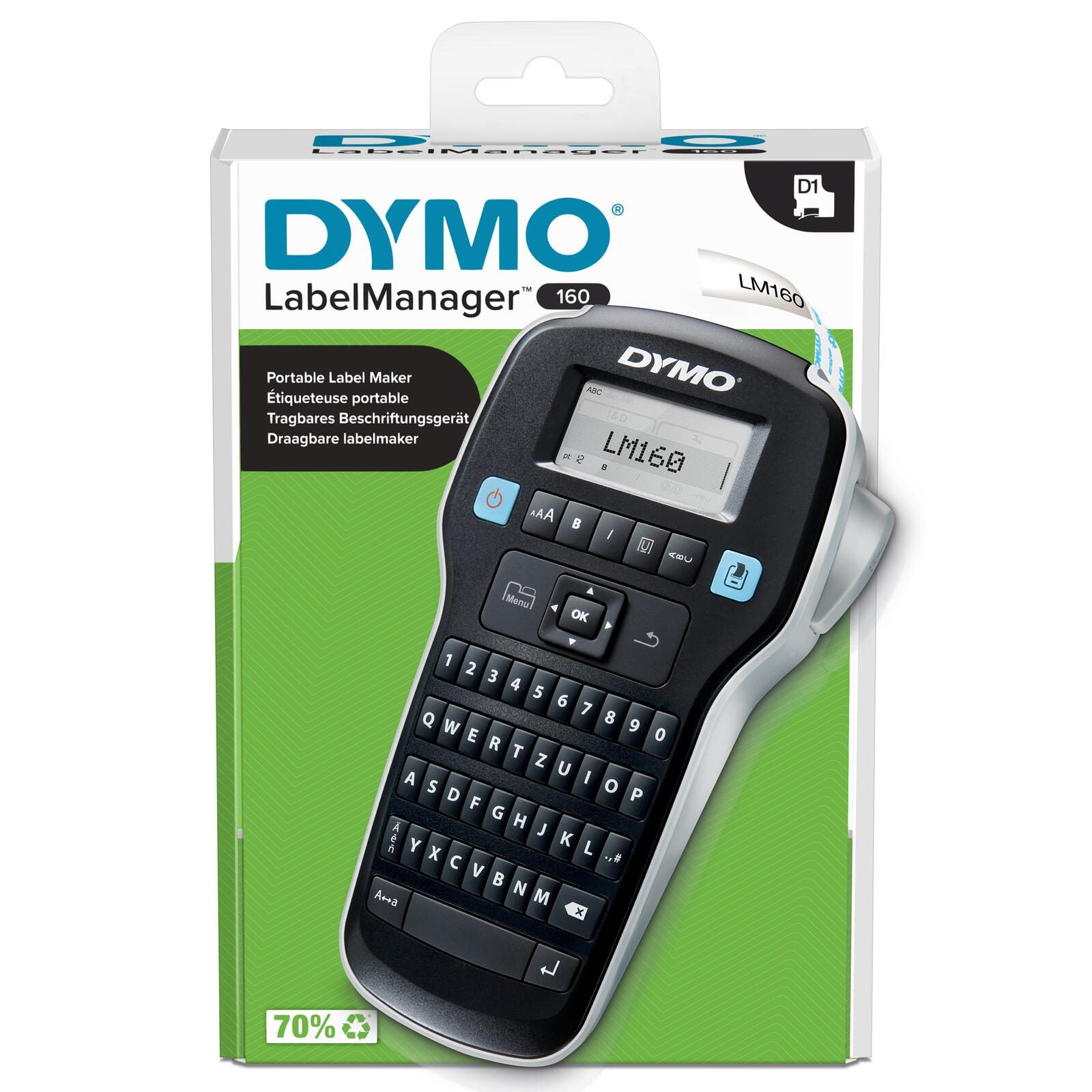 DYMO® LabelManager™™ 160 / Beschriftungsgerät - QWERTZ-Tastatur