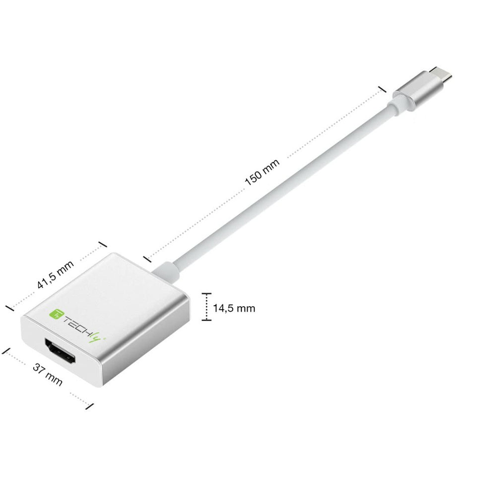 Techly Konverter Kabel Adapter USB 3.1 TypeC auf HDMI