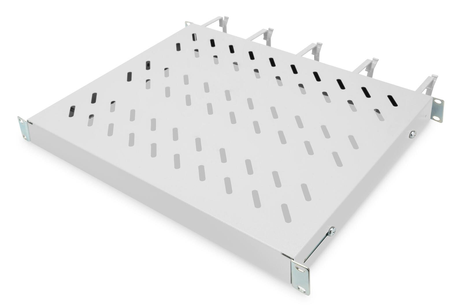 Digitus Fachboden 19'-Schränke festeinbau für 600mm Tiefe bis 120kg 1HE inkl. Kabelmanagement RAL7035 grau (DN-97680)