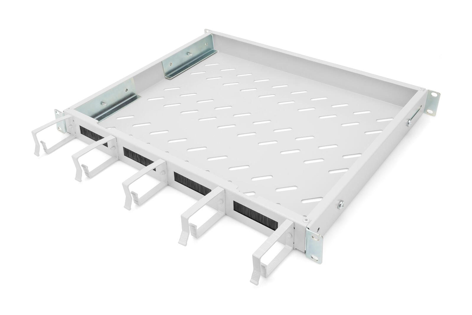 Digitus Fachboden 19'-Schränke festeinbau für 600mm Tiefe bis 120kg 1HE inkl. Kabelmanagement RAL7035 grau (DN-97680)