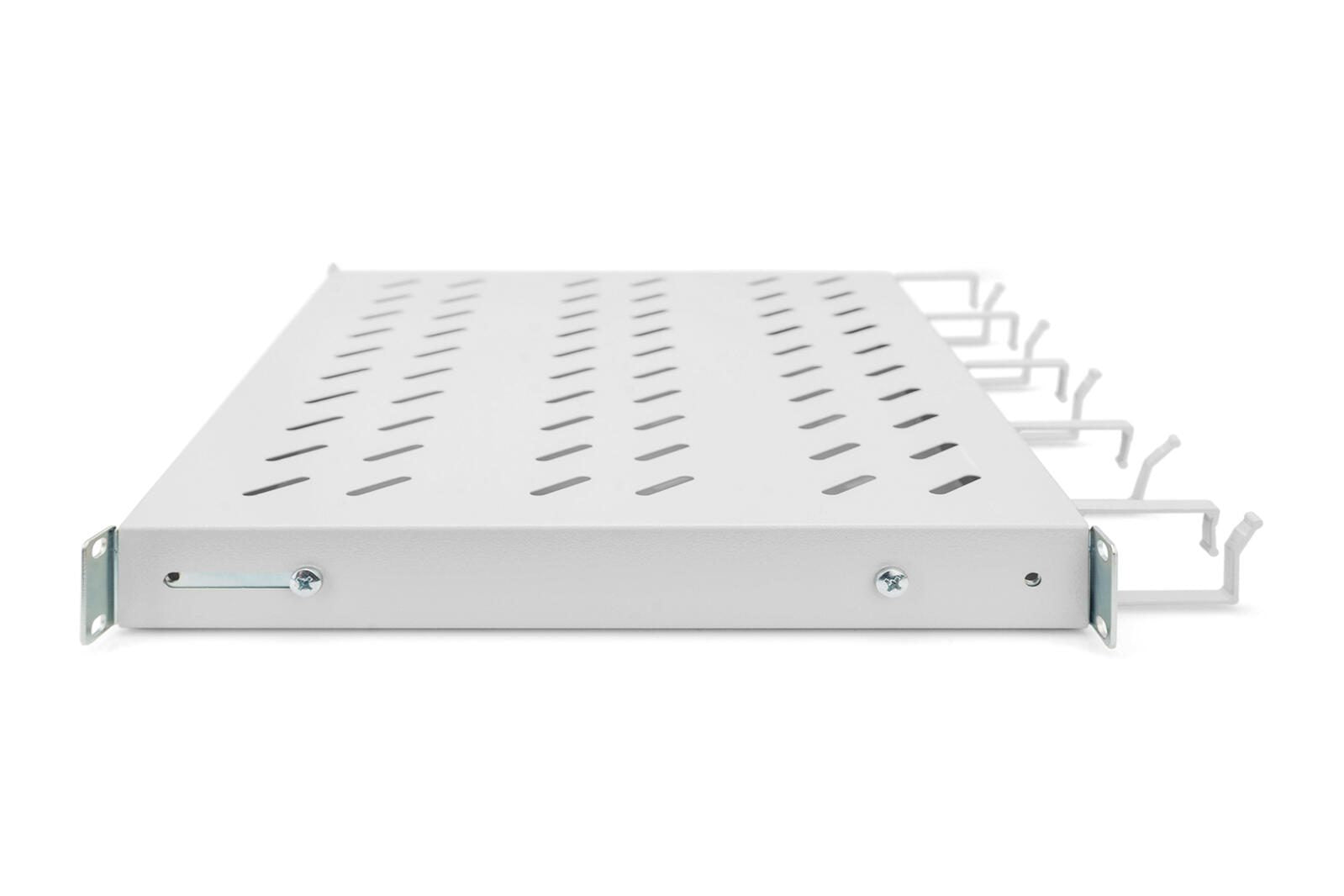 Digitus Fachboden 19'-Schränke festeinbau für 600mm Tiefe bis 120kg 1HE inkl. Kabelmanagement RAL7035 grau (DN-97680)