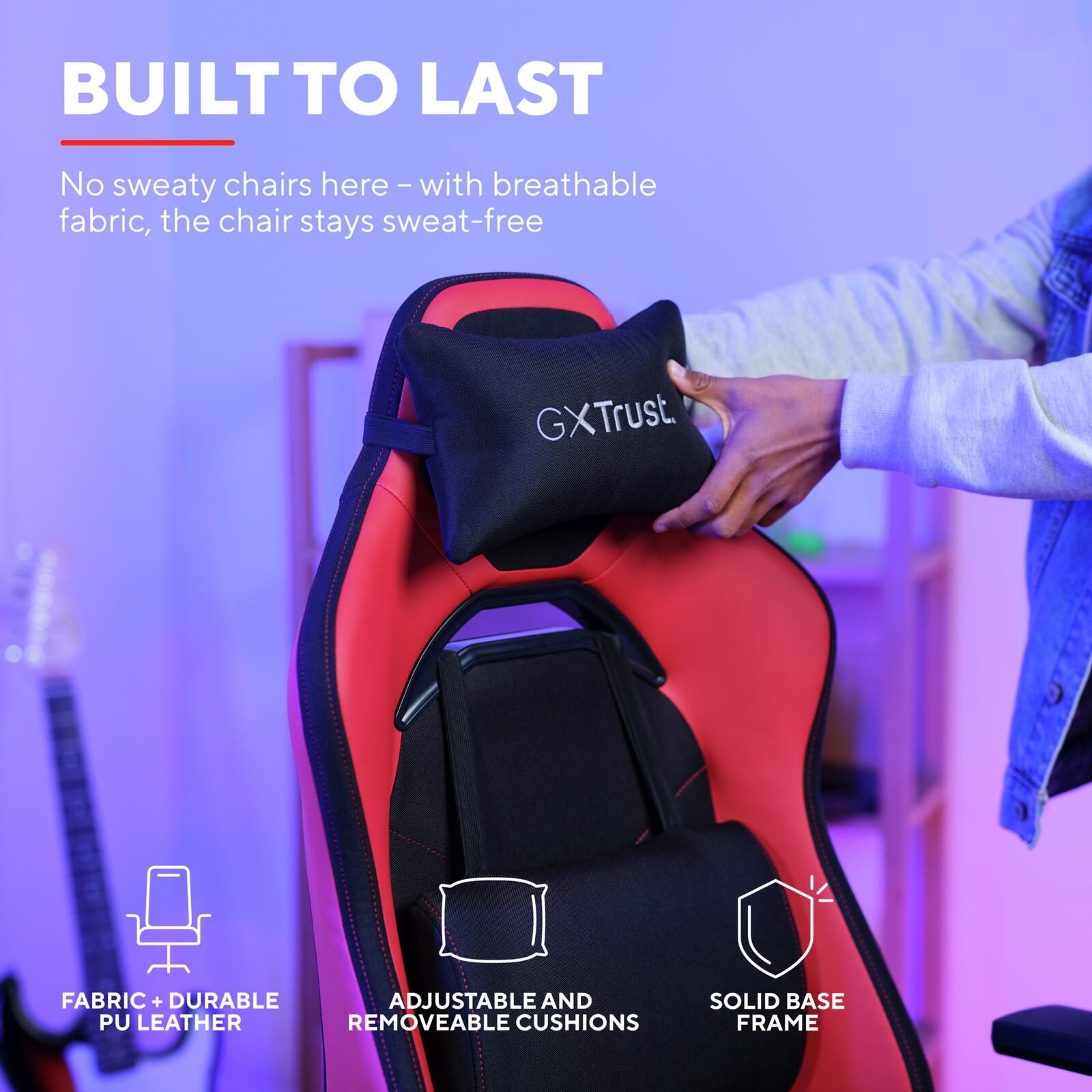 Trust Gaming GXT 714R Ruya Komfortabler Gaming-Stuhl - Rot