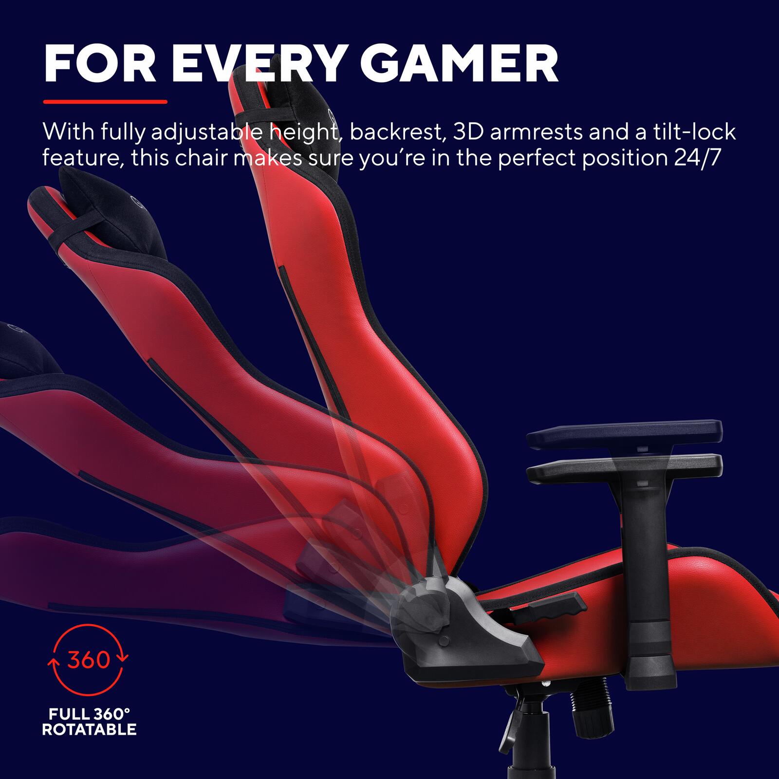 Trust Gaming GXT 714R Ruya Komfortabler Gaming-Stuhl - Rot